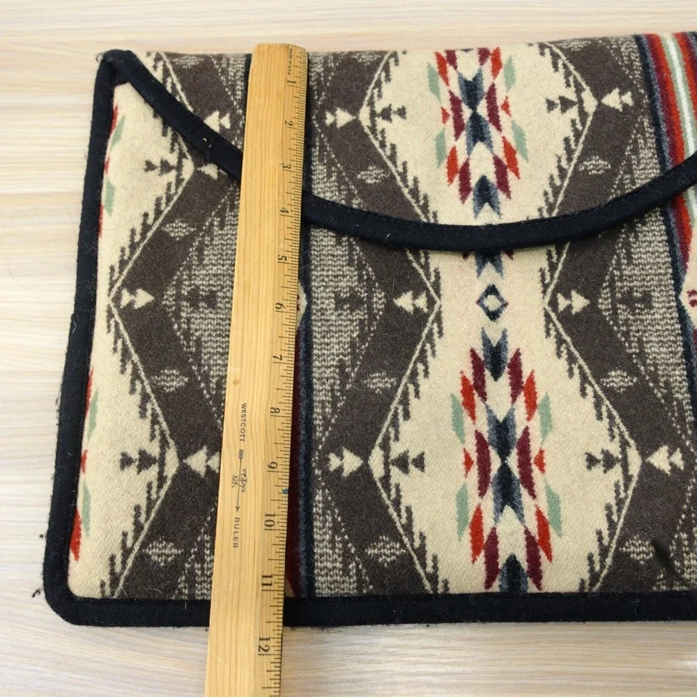 Wool Blanket‎ Bag Western Brown Aztec Southwestern Navajo Laptop Portfolio